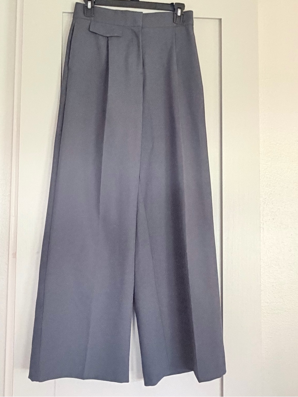Zara Wide-Leg High-Waist Pants in Charcoal  XS